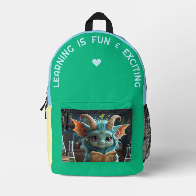Learning Is Fun & Exciting Printed Backpack (Front)
