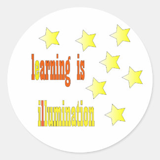 Learning is illumination,Roound stickers with star