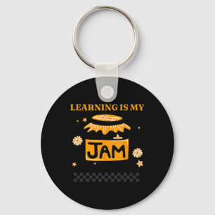 Learning Is My Jam Teacher Student Book Lover Back Key Ring