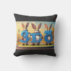 Learning Number Three with Bunnies Cushion