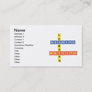 Learning Reading Writing Business Card