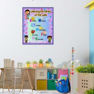 Learning the Days of the Week Colourful Poster