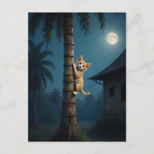 Learning to Climb – Cute Cat Moment Postcard