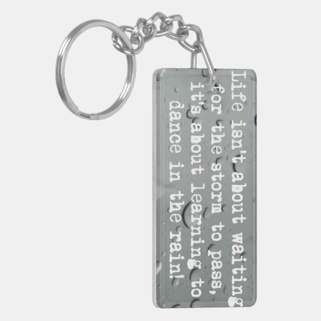 Learning to dance in the rain! Raindrops Photo Key Ring (Front Left)