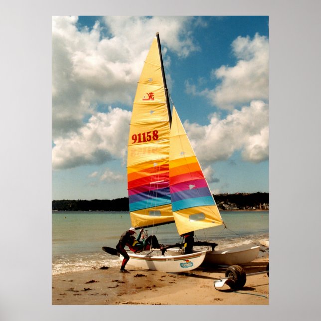 Learning to sail a Hobie catamaran Poster (Front)