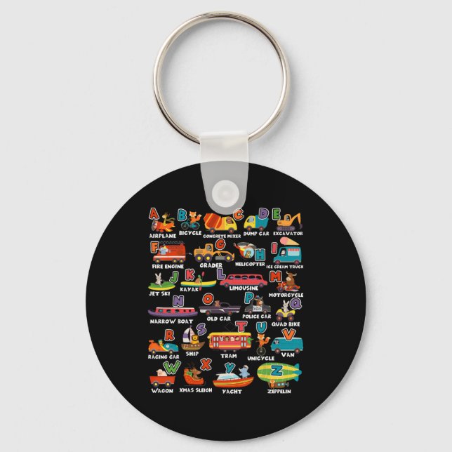 Learning Transportation Animal Letter Abcs Teacher Key Ring (Front)