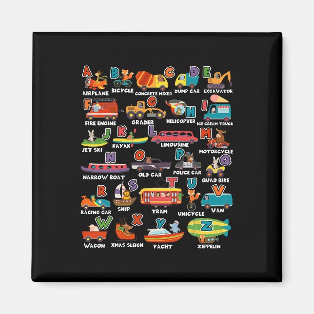Learning Transportation Animal Letter Abcs Teacher Magnet (Front)