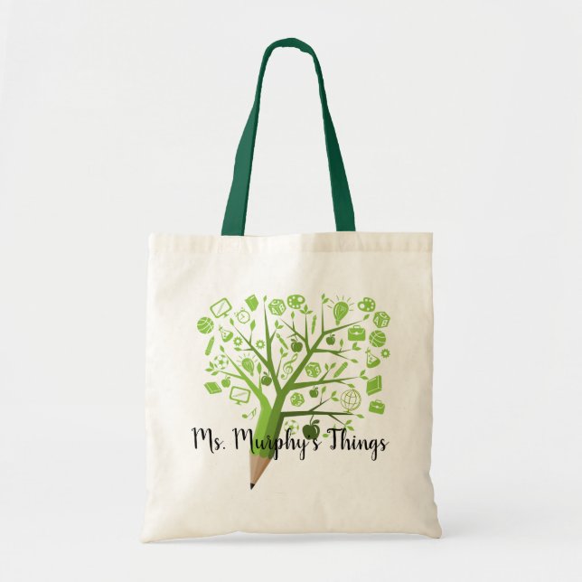 Learning tree teachers bag with personalised name (Front)