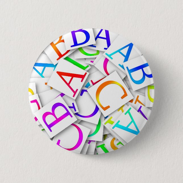 Learning Your ABCs 6 Cm Round Badge (Front)