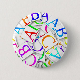 Learning Your ABCs 6 Cm Round Badge