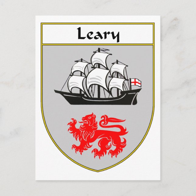 Leary Coat of Arms/Family Crest Postcard (Front)