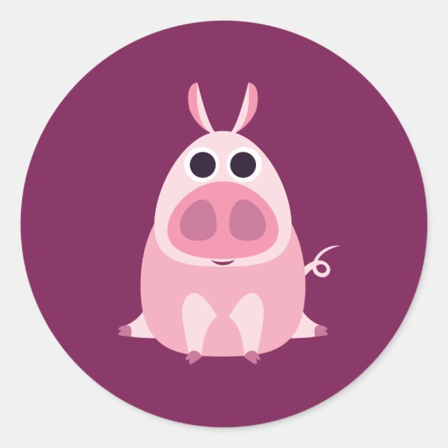 Leary the Pig Classic Round Sticker (Front)