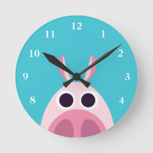 Leary the Pig Round Clock