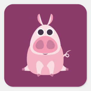 Leary the Pig Square Sticker