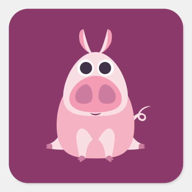 Leary the Pig Square Sticker (Front)