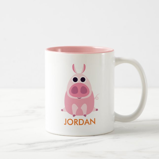 Leary the Pig Two-Tone Coffee Mug (Right)