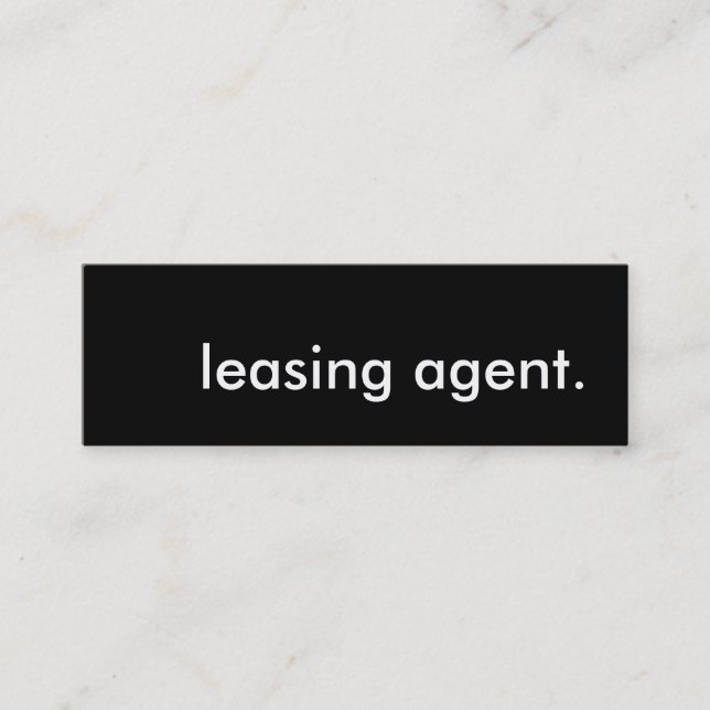 leasing agent. mini business card (Front)