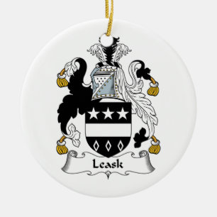 Leask Family Crest Ceramic Tree Decoration
