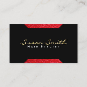 Leather Accent (red)   Chic, Luxe Business Card