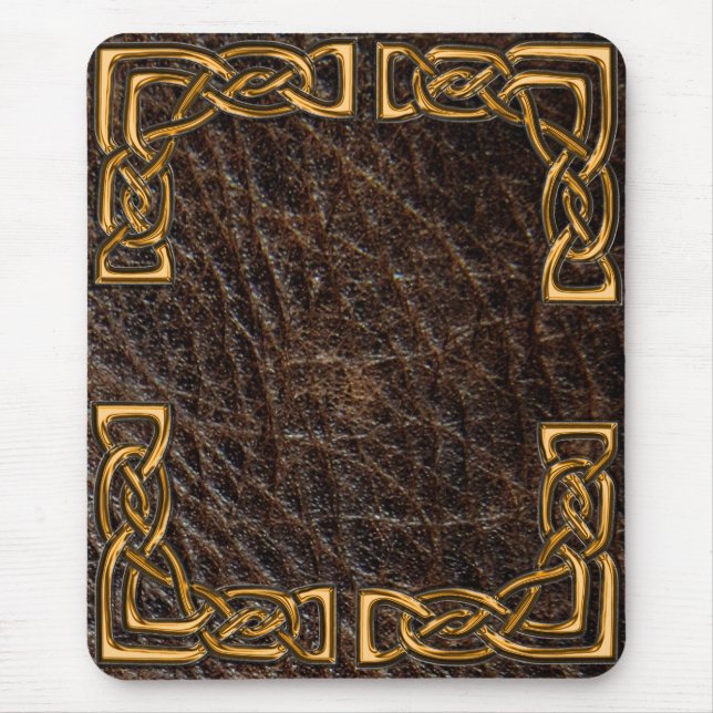 Leather and gold celtic mousepad (Front)