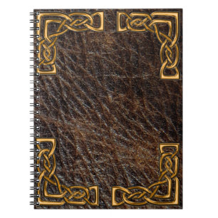 Leather and gold celtic notebook