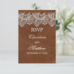 Leather and Lace Look Wedding RSVP