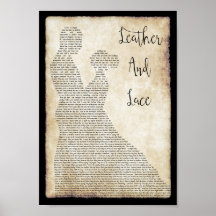 Leather And Lace Song Lyric Man Lady Dancing Print
