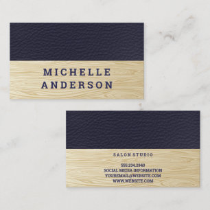 Leather and Wood Business Card