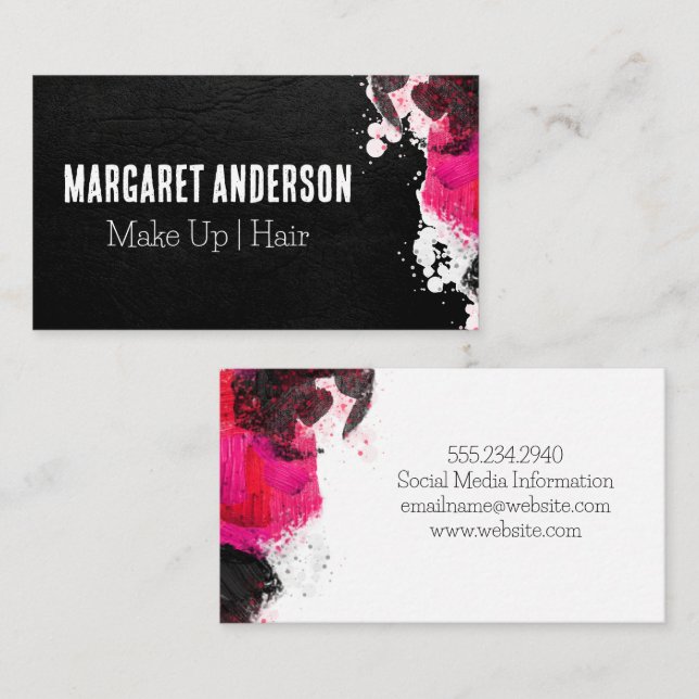 Leather | Artistic Brushed Colourful Business Card (Front/Back)