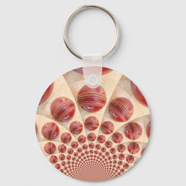 Leather Ball Rhythm Cricket Balls: Rhythmic Array Key Ring (Front)
