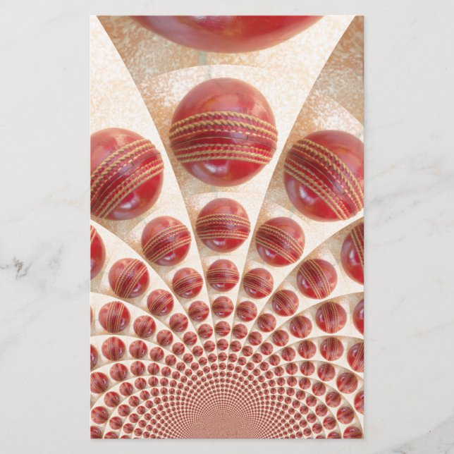 Leather Ball Rhythm Cricket Balls: Rhythmic Array Stationery (Front)