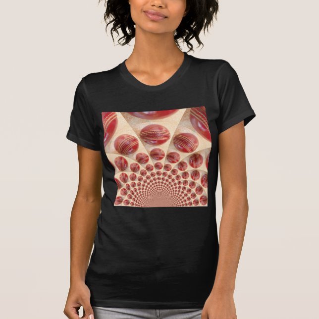 Leather Ball Rhythm Cricket Balls: Rhythmic Array T-Shirt (Front)