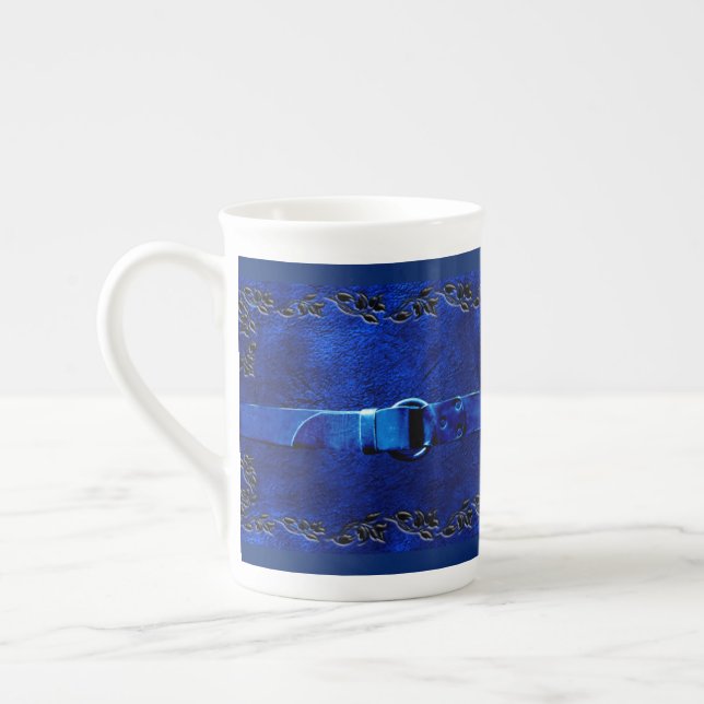 Leather & Belt Rich Blue Coffee Mug (Left)
