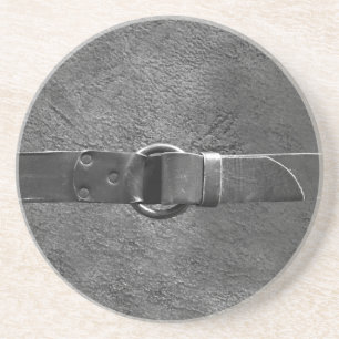 Leather & Belt Silver tone Sandstone Coaster