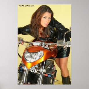 Leather Biker Chick Poster