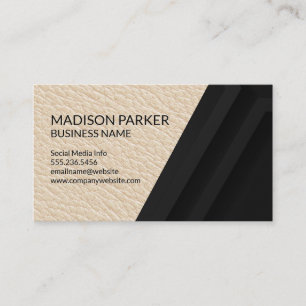 Leather   Black Geometric Background Business Card
