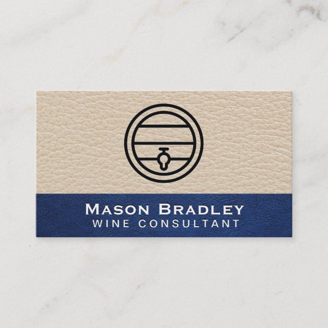 Leather | Blue Leather Business Card (Front)