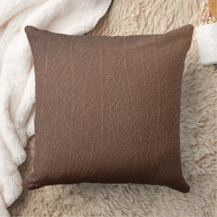 Leather Blue Tartan Fabric Crocodile Skin Cushion