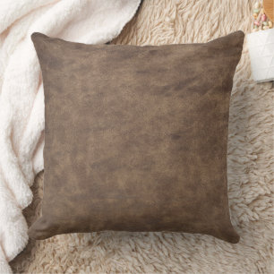 Leather Blue Tartan Fabric Crocodile Skin Cushion
