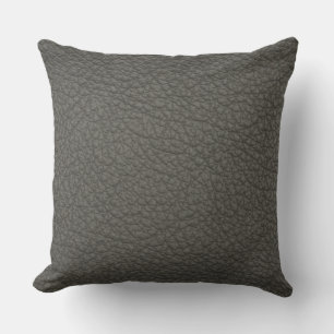 Leather Blue Tartan Fabric Crocodile Skin Cushion
