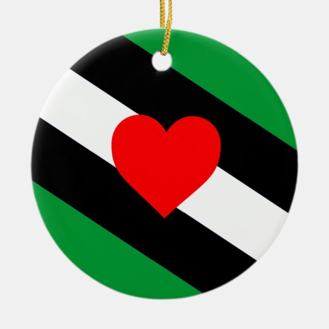 Leather Boi Pride Flag Ceramic Tree Decoration (Front)