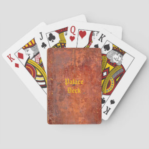 Leather Bound Antique Book Cover Playing Cards