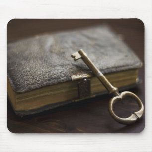 Leather Bound Diary Book Under Lock and Key Mouse Mat