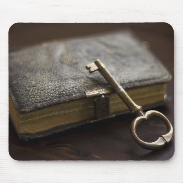 Leather Bound Diary Book Under Lock and Key Mouse Mat (Front)