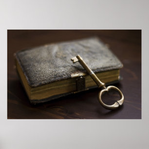 Leather Bound Diary Under Lock and Key Poster