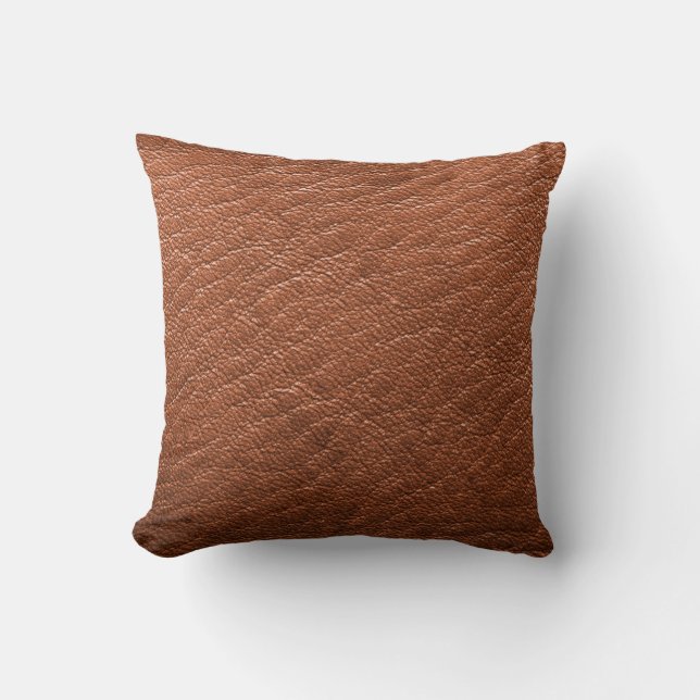 Leather brown structure clothing cushion (Front)