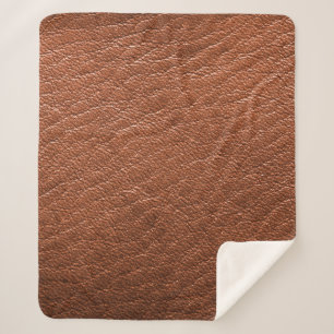 Leather brown structure clothing sherpa blanket