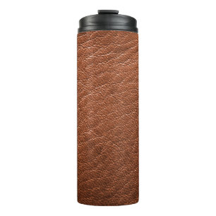Leather brown structure clothing thermal tumbler