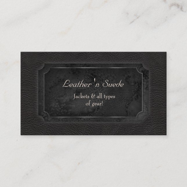 Leather Business Card 'n Suede Black (Front)