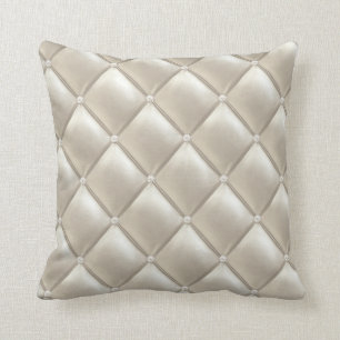 Leather Capitone with diamonds printed pattern Cushion